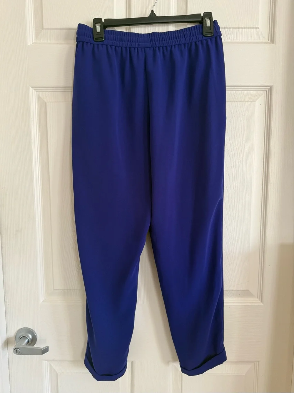 NEW J Crew Cobalt Blue Elastic Drawstring Pants Mid Rise Crepe, Size 4